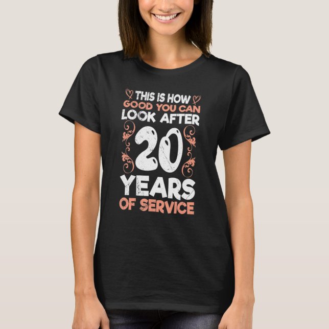 T-shirt Anniversaire de service 20 ans Anniversaire de tra (Devant)