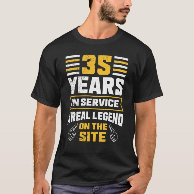 T-shirt Anniversaire De Service 35 Ans De Travail Collègue (Devant)