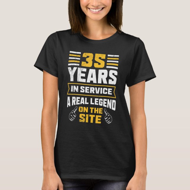 T-shirt Anniversaire De Service 35 Ans De Travail Collègue (Devant)