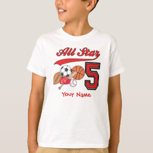 T-shirt Anniversaire de sports d'All Star 5ème