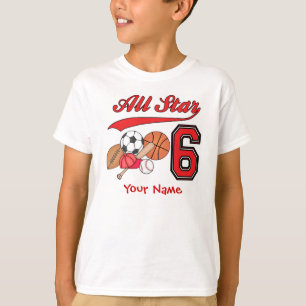 T-shirt Anniversaire de sports d'All Star 6ème