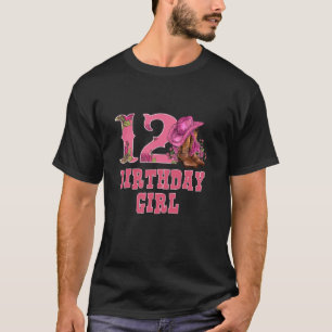 T-shirt Anniversaire des 12 ans Cowgirl de Rodéo Occidenta
