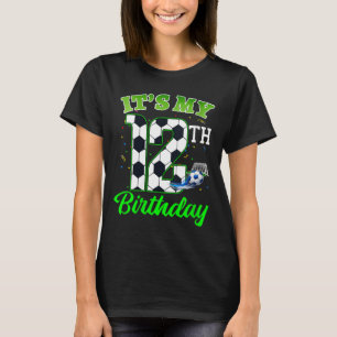 T-shirt Anniversaire des femmes 12 ans Football Garçon Fil