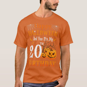 T-shirt Anniversaire d'Halloween 20 ans 20ème Citrouille d