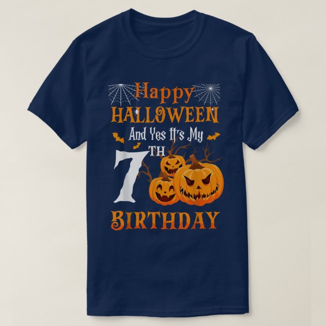 T-shirt Anniversaire d'Halloween 7 ans 7ème Citrouille de  (Design devant)