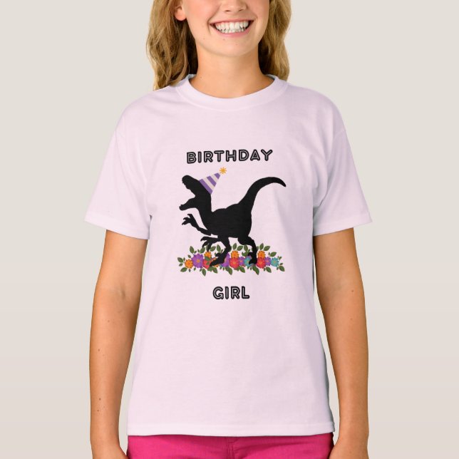 T-shirt Anniversaire Dinosaur fille (Devant)