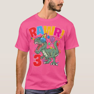 T-shirt Anniversaire Dinosaur Rawr I M 3 3 An Parti
