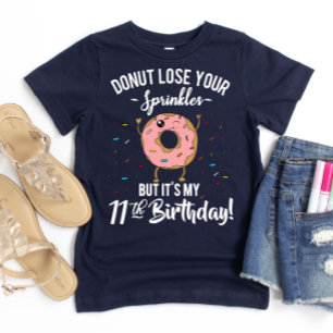 T-shirt Anniversaire drôle de beignet 11 ans Onzième fête