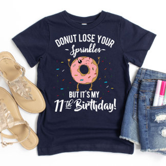 T-shirt Anniversaire drôle de beignet 11 ans Onzième fête