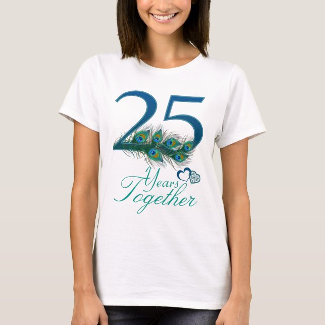 T-shirt anniversaire du mariage / 25 / 25ème / numéro 25 (Devant)