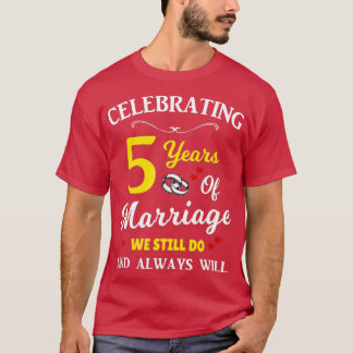 T-shirt Anniversaire du Mariage de la 5e année