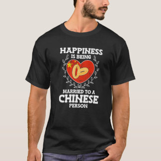 T-shirt Anniversaire Du Mariage Marié À Une Femme Chinoise
