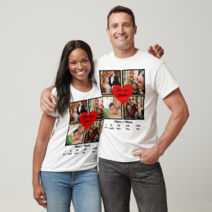 T-shirt Anniversaire du Mariage personnalisé 4 Collage de 