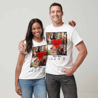 T-shirt Anniversaire du Mariage personnalisé 4 Collage de 