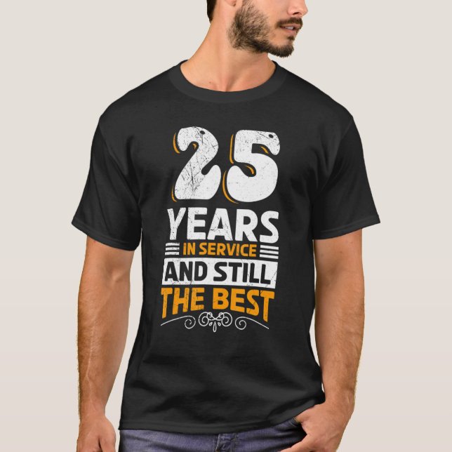 T-shirt Anniversaire Du Service 25 Anniversaire Du Travail (Devant)