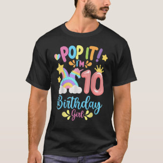 T-shirt Anniversaire Enfants Pop It I Am 10 Years 10th Bir