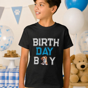 T-shirt Anniversaire Fête de Chien Enfants Mignons Chien