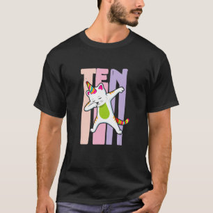 T-shirt Anniversaire Fille 10h Anniversaire mignon Rainbow