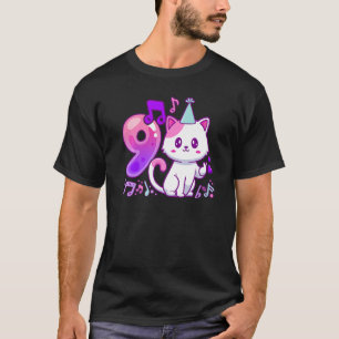 T-shirt Anniversaire fille 9 ans, K-pop doigt coeur, kit