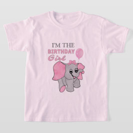 T-shirt Anniversaire Fille rose Bébé Eléphant