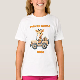 T-Shirt Anniversaire Fille Safari dans la Jungle N