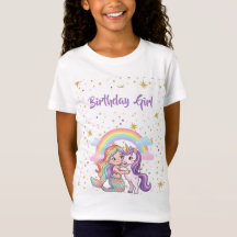 T-Shirt Anniversaire Fille Sirène Licorne
