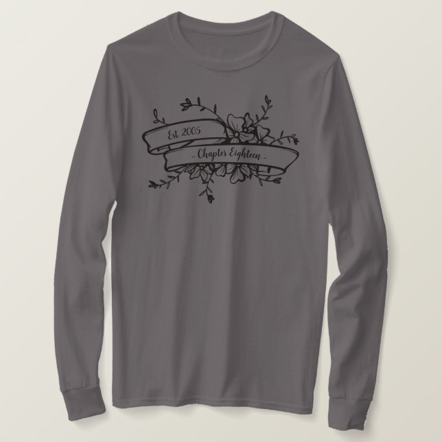 T-shirt Anniversaire Floral Chapitre Livre personnalisé lo (Design devant)