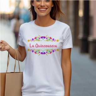T-shirt Anniversaire floral de fiesta mexicaine de