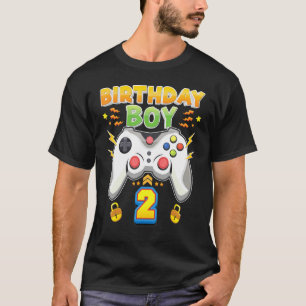 T-shirt Anniversaire Garçon 2 ans 2ème Gamer Vidéo Jeu Con