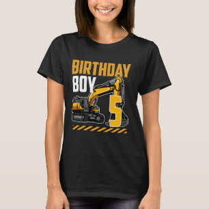 T-shirt Anniversaire Garçon 5 années d'excavateur Annivers