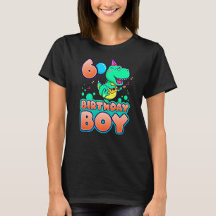 T-shirt Anniversaire Garçon 6 Ans Dinosaure Avec Guitare