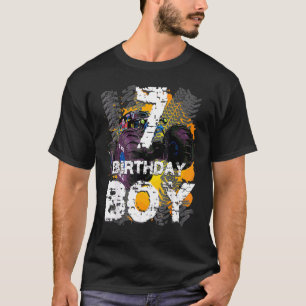 T-shirt Anniversaire Garçon 7 ans Monster Truck Matching F