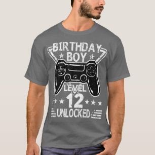 T-shirt Anniversaire Garçon Niveau 12 Déverrouillé 12ème A