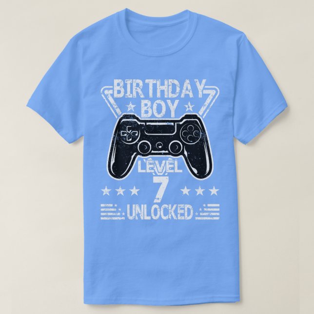 T-shirt Anniversaire Garçon Niveau 7 Déverrouillé 7e Anniv (Design devant)