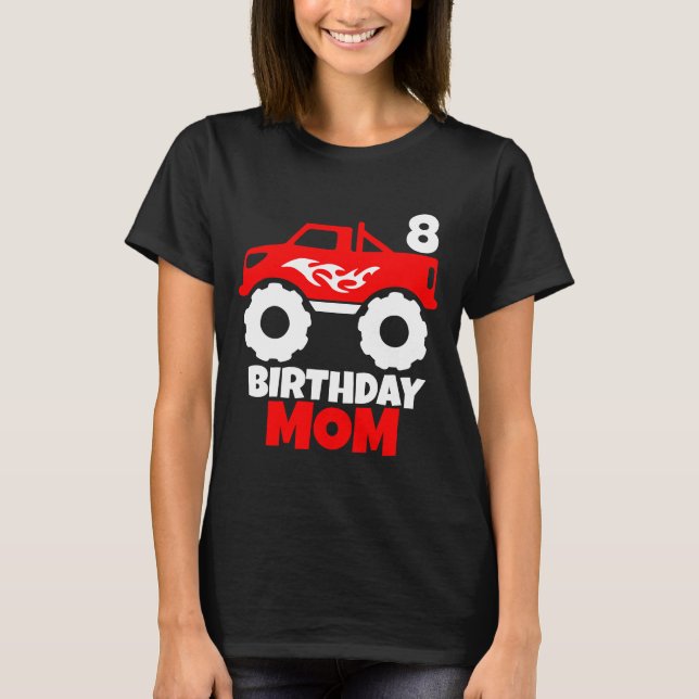 T-shirt Anniversaire Garçon Rouge Monster Truck Matching M (Devant)