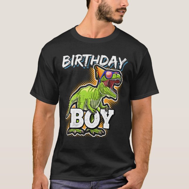 T-shirt Anniversaire Garçon T Rex Dinosaur Don Pour Garçon (Devant)