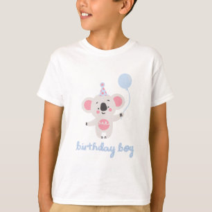 T-shirt Anniversaire Garçon Teddy Ours Tenant Un Ballons