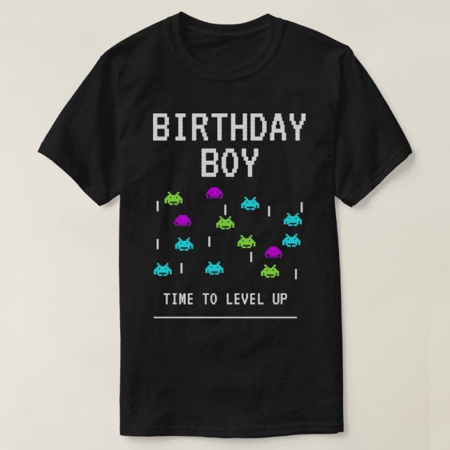 T-shirt Anniversaire garçon temps de niveau 1 (Design devant)