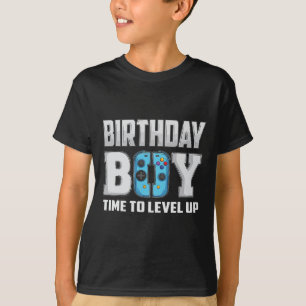 T-shirt Anniversaire Garçon Temps De Niveau Up Video Jeu A
