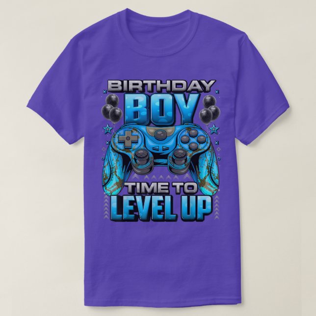T-shirt Anniversaire Garçon temps de niveler le jeu vidéo  (Design devant)