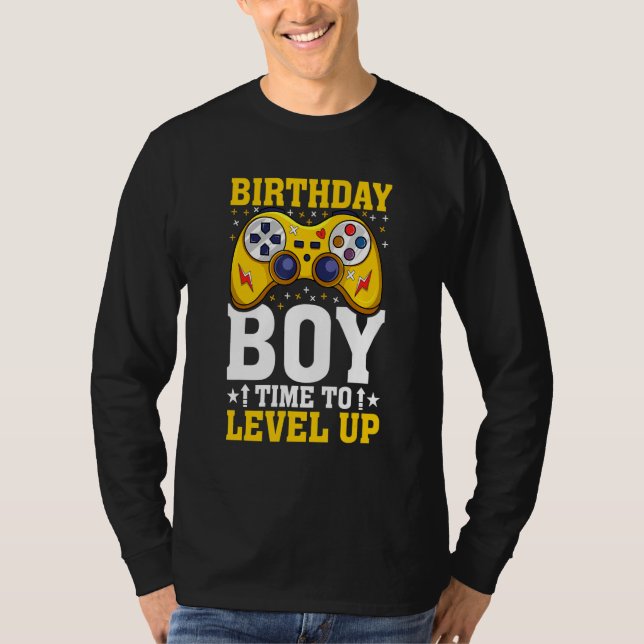 T-shirt Anniversaire garçons Il est temps d'aplanir le jeu (Devant)