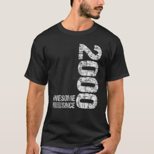 T-shirt Anniversaire Geboren 2000 Awesome depuis 2000 Vint