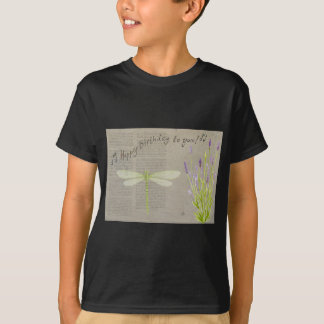 T-shirt anniversaire heureux de libellule