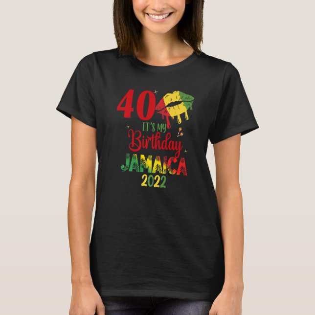 T-shirt Anniversaire Jamaïque fille 30ème 50ème match de t (Devant)