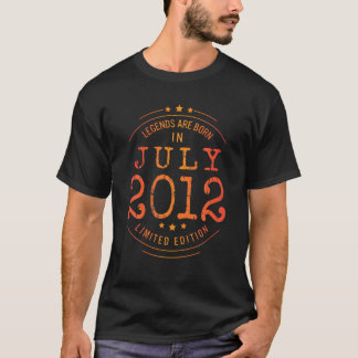 T-shirt Anniversaire Juillet 2012 Année Édition Limitée Lé