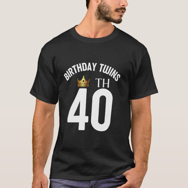 T-shirt Anniversaire Jumeaux 40e 40 ans Frère Soeur Tw (Devant)