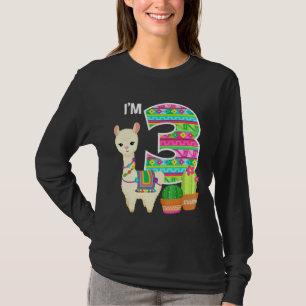 T-shirt Anniversaire Lama J'ai 3 Ans Thème Lama De Ferme 3