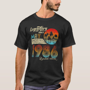 T-shirt Anniversaire Légendaire Depuis Mai 1986 Cadeau