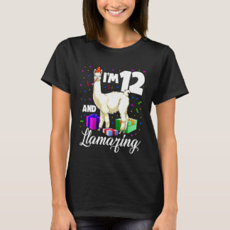 T-shirt Anniversaire Llama Alpaca Im 12 Et Fête Du Llamazi