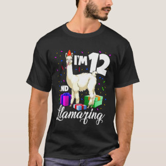 T-shirt Anniversaire Llama Alpaca Im 12 Et Fête Du Llamazi